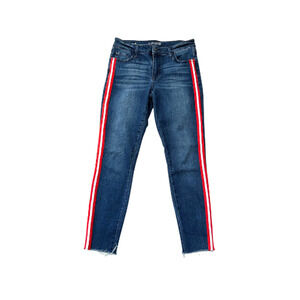 CP Jeans Stingray Skinny Ankle Red/White Stripes Denim Blue Women’s Size 5/27